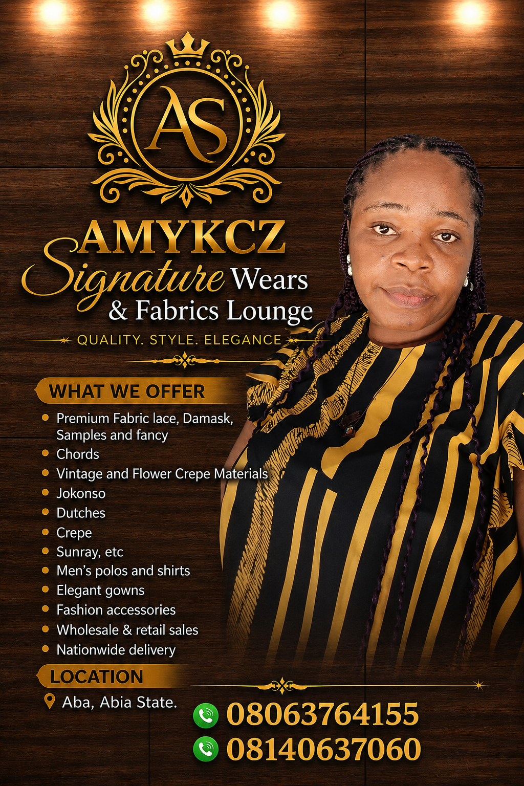 Amykcz signature wears/fabric lounge logo